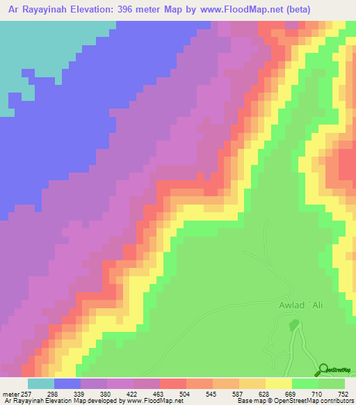 Ar Rayayinah,Libya Elevation Map