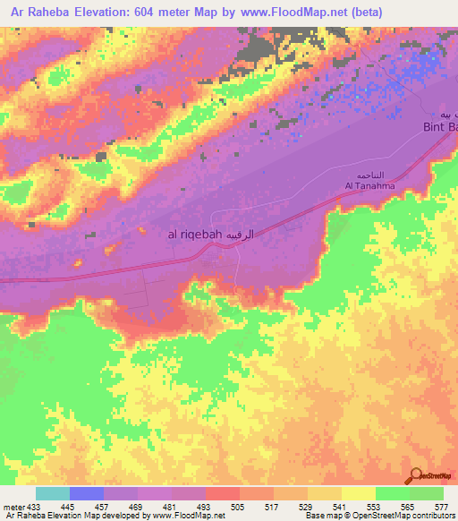 Ar Raheba,Libya Elevation Map