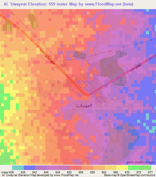 Al `Uwaynat,Libya Elevation Map