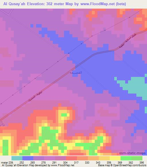 Al Qusay`ah,Libya Elevation Map
