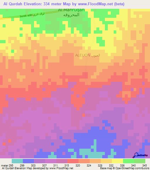 Al Qurdah,Libya Elevation Map