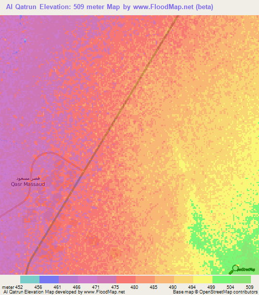 Al Qatrun,Libya Elevation Map