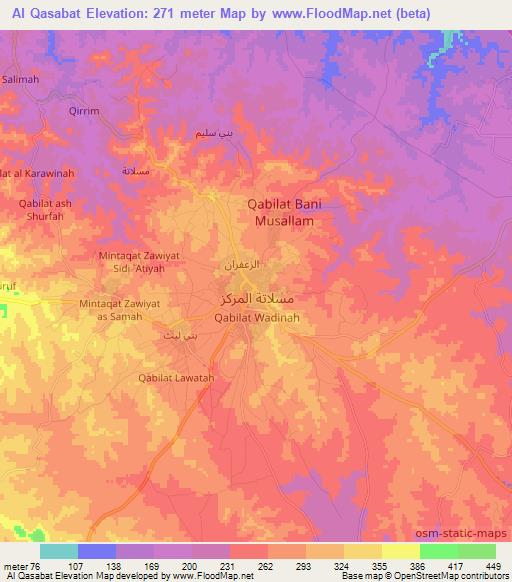 Al Qasabat,Libya Elevation Map