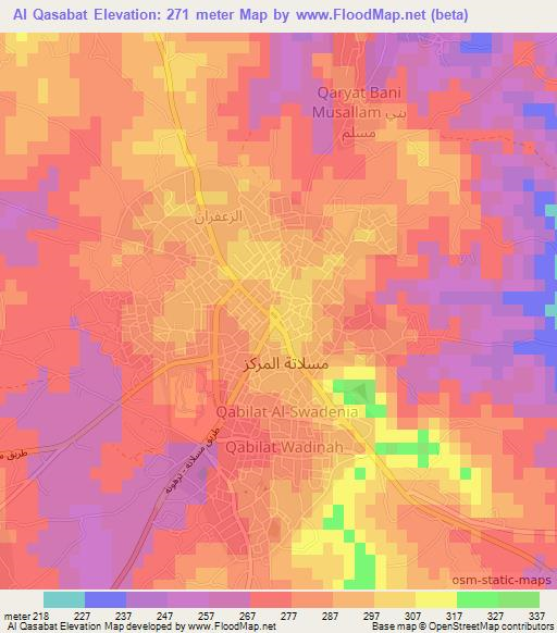 Al Qasabat,Libya Elevation Map