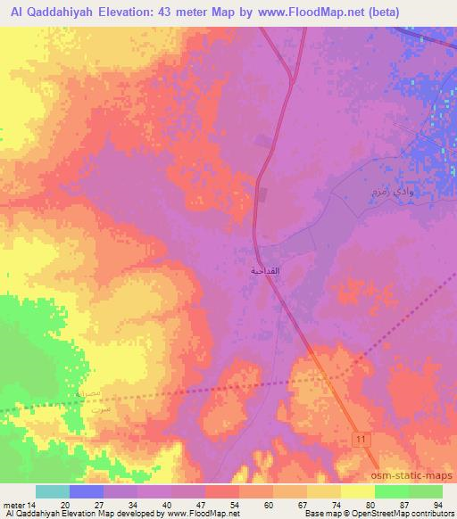 Al Qaddahiyah,Libya Elevation Map