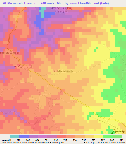 Al Ma`murah,Libya Elevation Map