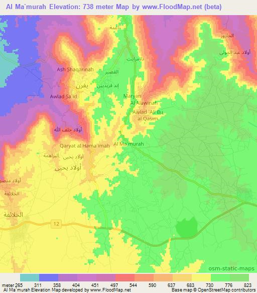 Al Ma`murah,Libya Elevation Map