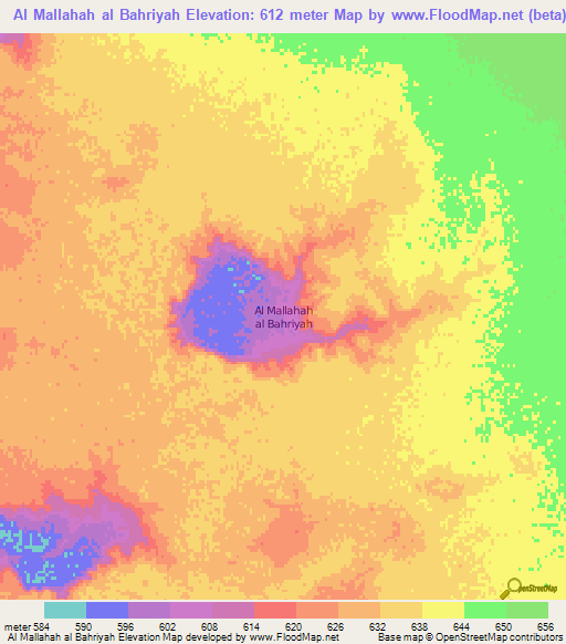 Al Mallahah al Bahriyah,Libya Elevation Map