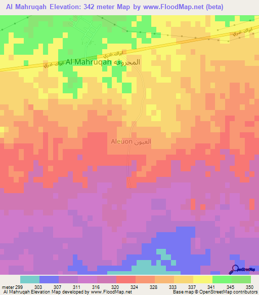 Al Mahruqah,Libya Elevation Map