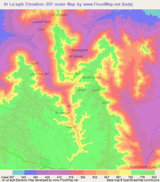 Al La`aqib,Libya Elevation Map