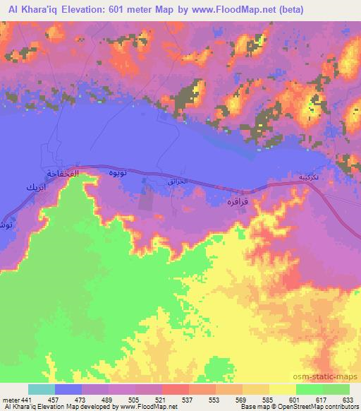 Al Khara'iq,Libya Elevation Map