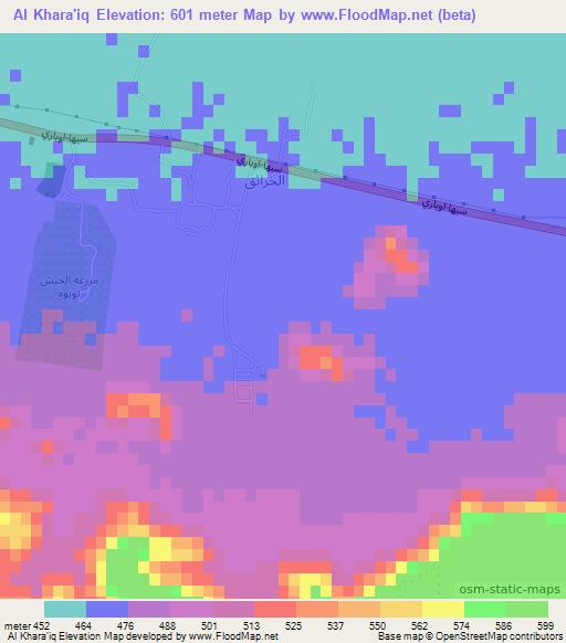 Al Khara'iq,Libya Elevation Map