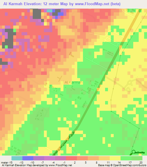 Al Karmah,Libya Elevation Map
