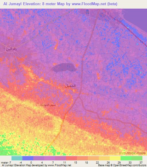 Al Jumayl,Libya Elevation Map