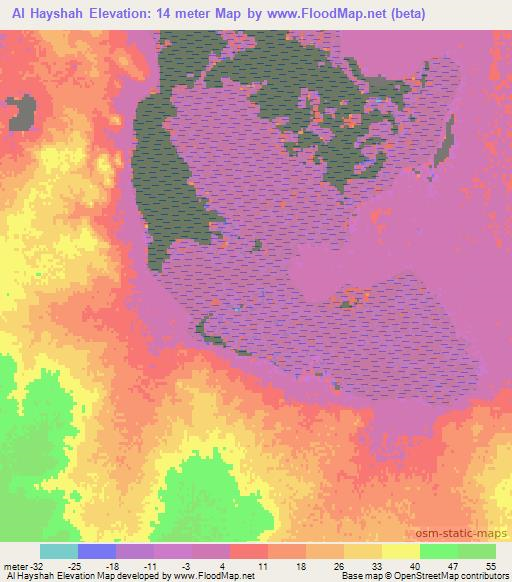 Al Hayshah,Libya Elevation Map