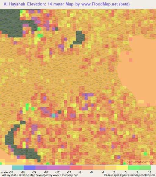 Al Hayshah,Libya Elevation Map