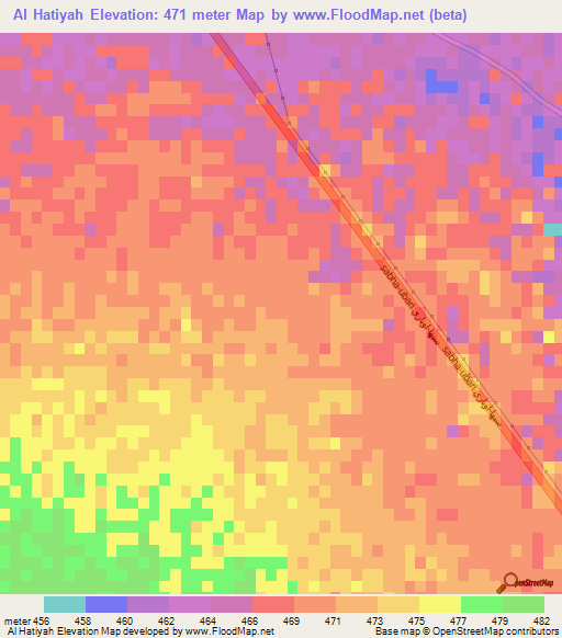 Al Hatiyah,Libya Elevation Map