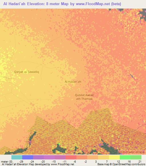 Al Hadari`ah,Libya Elevation Map