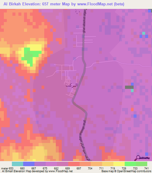 Al Birkah,Libya Elevation Map