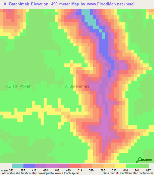 Al Barahimah,Libya Elevation Map