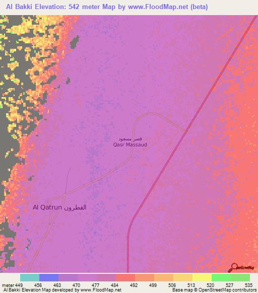 Al Bakki,Libya Elevation Map