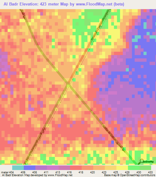 Al Badr,Libya Elevation Map