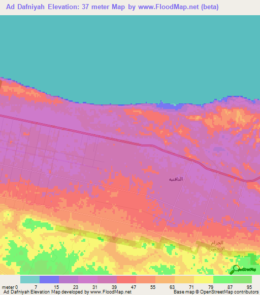 Ad Dafniyah,Libya Elevation Map