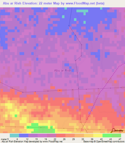 Abu ar Rish,Libya Elevation Map