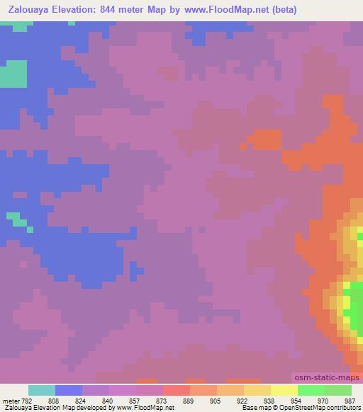 Zalouaya,Cameroon Elevation Map