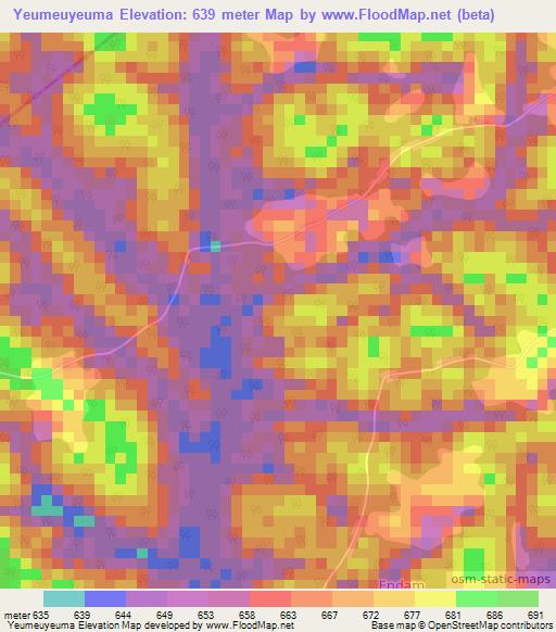 Yeumeuyeuma,Cameroon Elevation Map