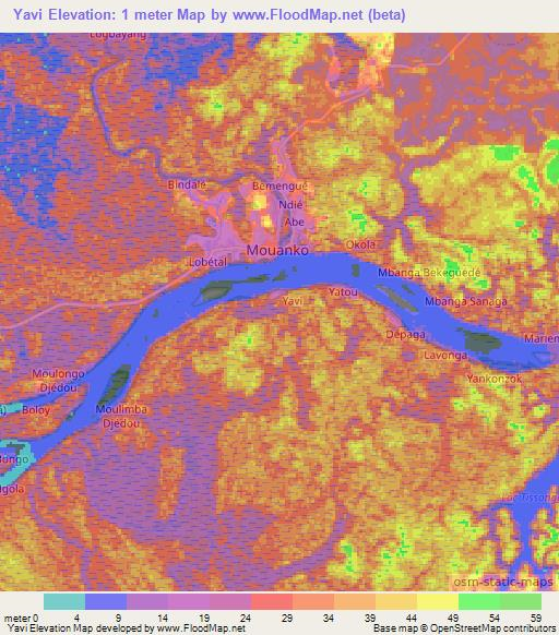 Yavi,Cameroon Elevation Map