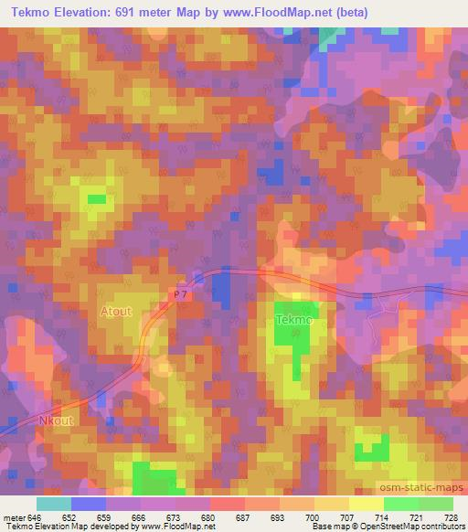 Tekmo,Cameroon Elevation Map