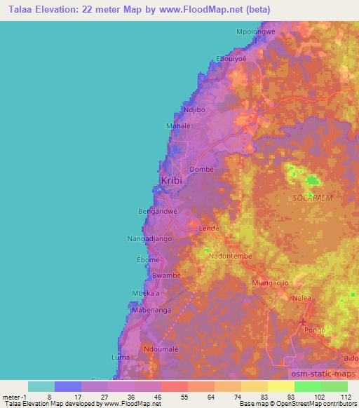 Talaa,Cameroon Elevation Map