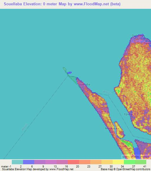 Souellaba,Cameroon Elevation Map