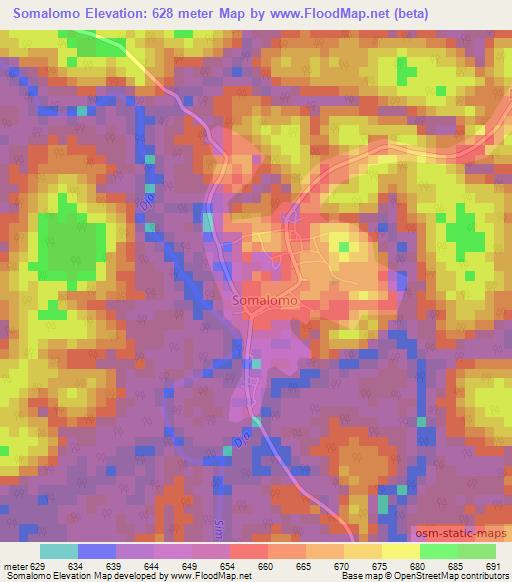 Somalomo,Cameroon Elevation Map