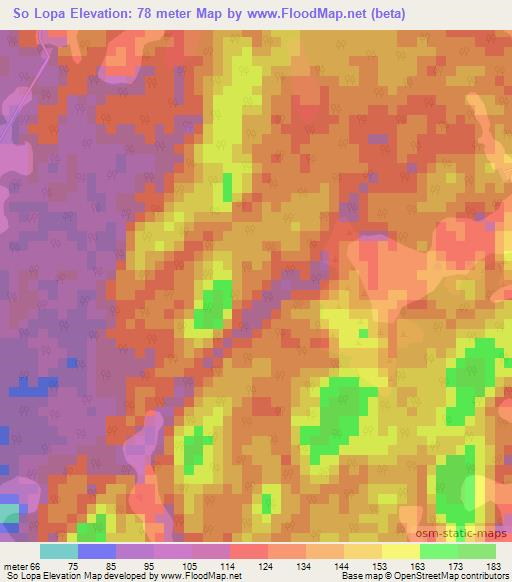 So Lopa,Cameroon Elevation Map