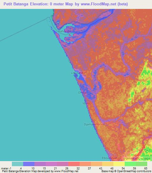 Petit Batanga,Cameroon Elevation Map