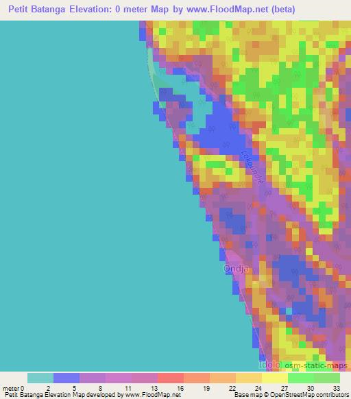 Petit Batanga,Cameroon Elevation Map