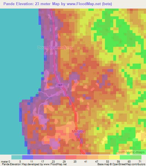 Pande,Cameroon Elevation Map