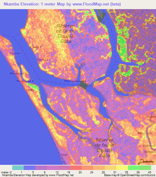 Nkamba,Cameroon Elevation Map