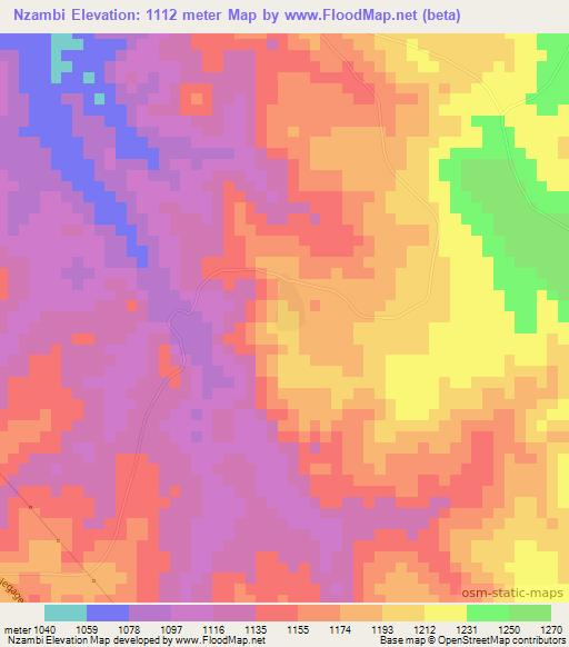 Nzambi,Angola Elevation Map