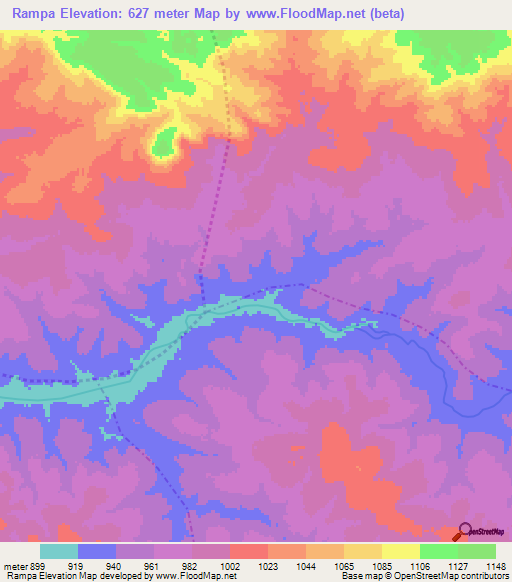 Rampa,Angola Elevation Map