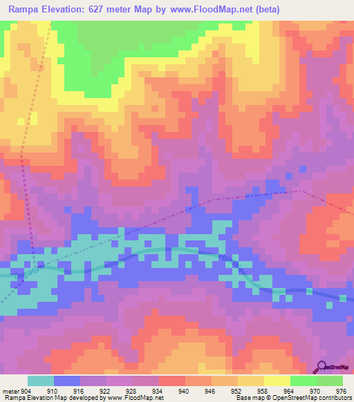 Rampa,Angola Elevation Map