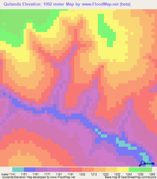 Quitanda,Angola Elevation Map