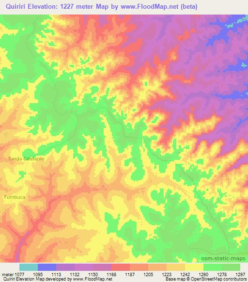 Quiriri,Angola Elevation Map