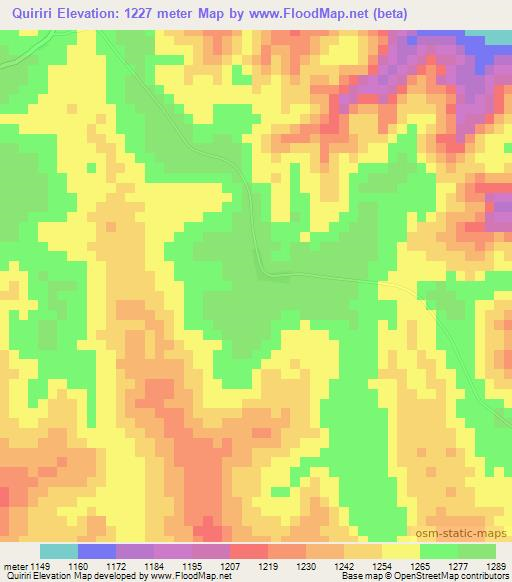 Quiriri,Angola Elevation Map