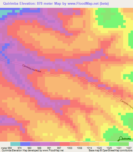 Quirimba,Angola Elevation Map