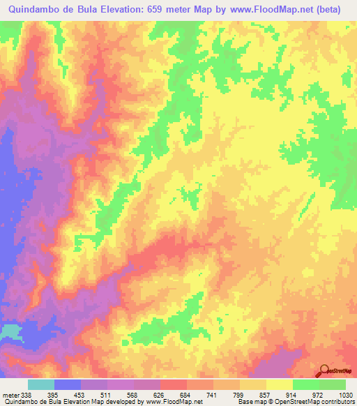 Quindambo de Bula,Angola Elevation Map