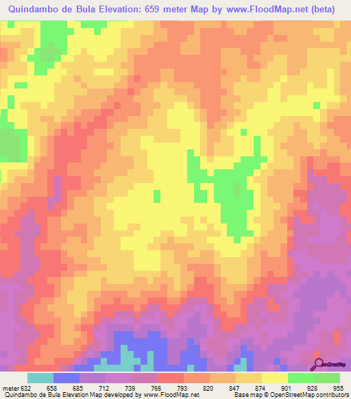 Quindambo de Bula,Angola Elevation Map