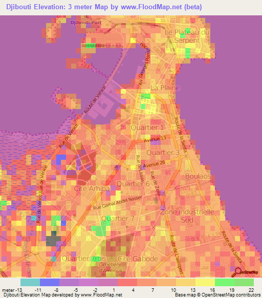 Elevation of Djibouti,Djibouti Elevation Map, Topography, Contour